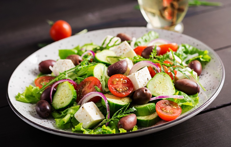 Receta de ensalada griega.